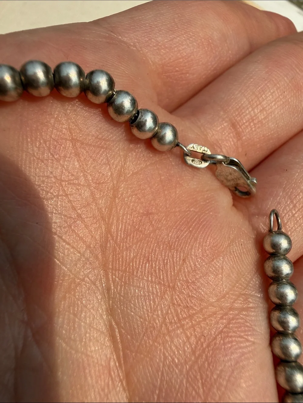 Sterling Silver 925 Italy Bead Bracelet size 8.25inch